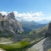 Vista dalla forcella Ciampac sul Sassongher, il monte di casa di Corvara in Val Badia - Foto: AT, &copy; Peer