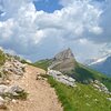 Hoch ober dem Fassatal zeigt der Col Rodella mit dem Funkturm in die H&ouml;he. Foto: AT, &copy; Peer