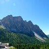 The Mont de Stevia casts a shadow over the forest. The Rif. Firenze is the starting point for tours at the fixed rope routes in the area of the Odle - Foto: AT, &copy; Peer
