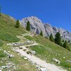 The trail n&deg;1 is rather easy in the first section and is not too steep. However, in its course, this changes immediately and it stretches steeply up the mountain - Foto: AT, &copy; Peer
