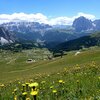 Approaching the Seceda peak. Panoramic view towards south-east and the Sella alpenstock - Foto: AT, &copy; Peer