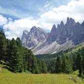 aussicht auf geislergruppe vom weg bei brogles